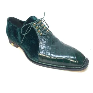 Mauri 4948 Lenox Body Alligator/ Velvet Embossed, Hunter Green