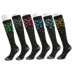 6 Pairs Fashion Sports Running Compression Socks