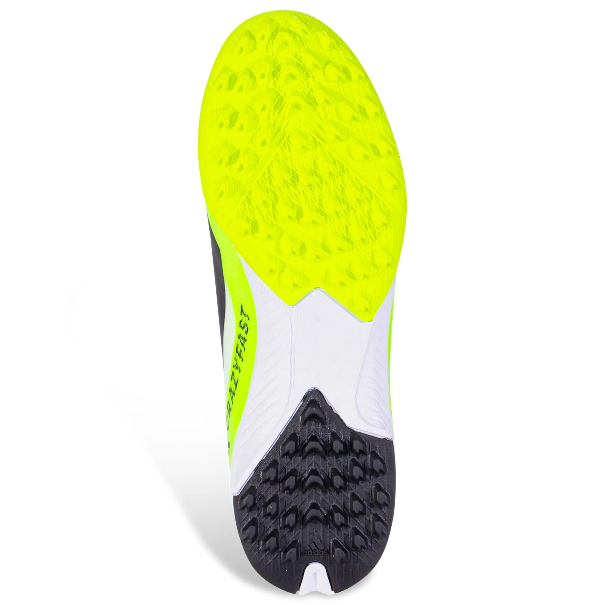 adidas Jr. X Crazyfast.3 Turf Soccer Shoes (White/Core Black/Lucid Lemon)