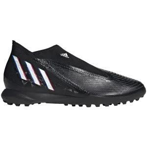 adidas Predator Edge.3 Laceless TF Artificial Turf Soccer Shoes - Core Black/Cloud White/Vivid Red