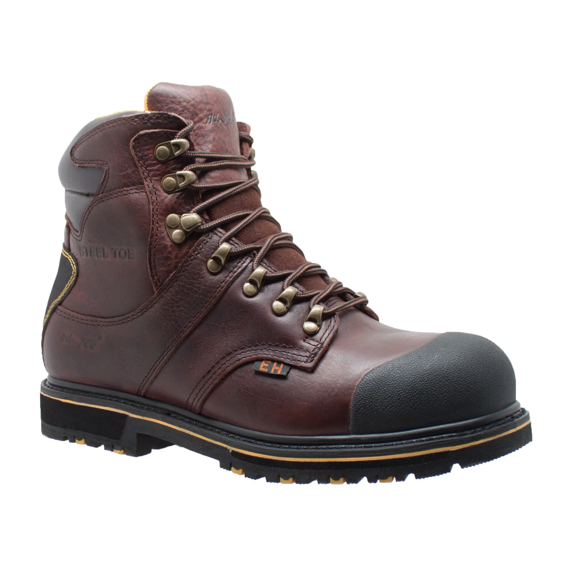 Adtec Mens Dark Brown Steel Toe Leather Work Boots