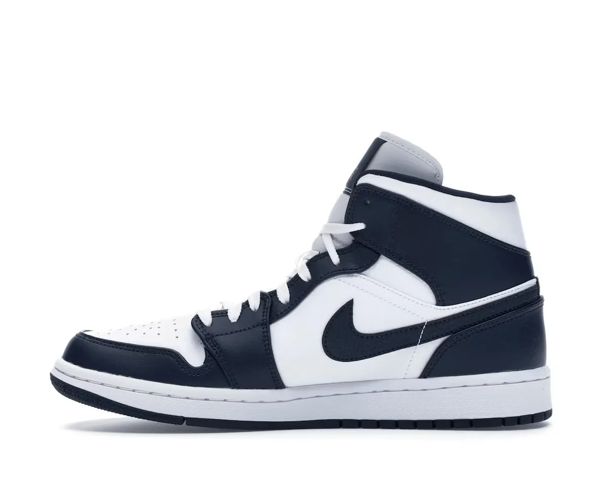 Air Jordan 1 Mid White Metallic Gold Obsidian