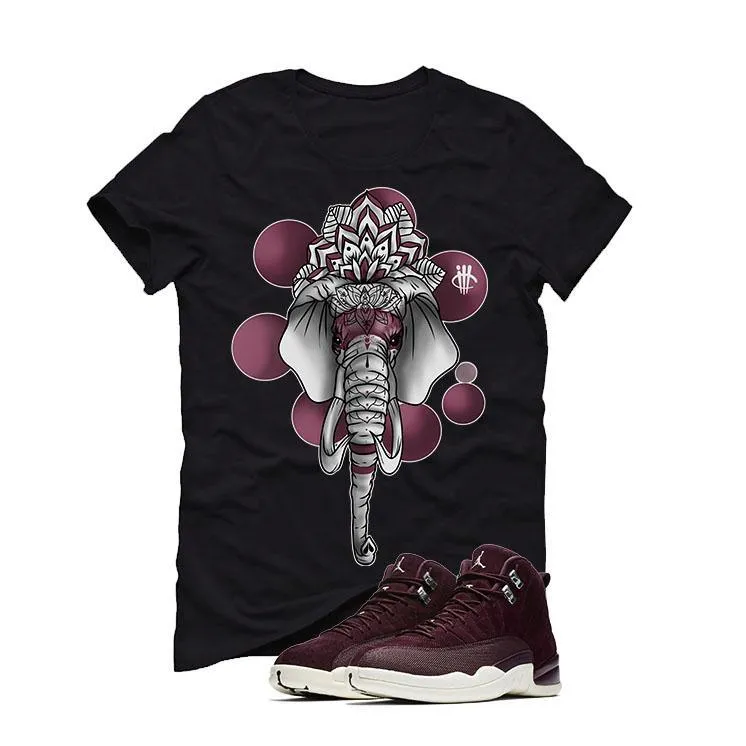 Air Jordan 12 Bordeaux Black T Shirt (ELEPHANT)