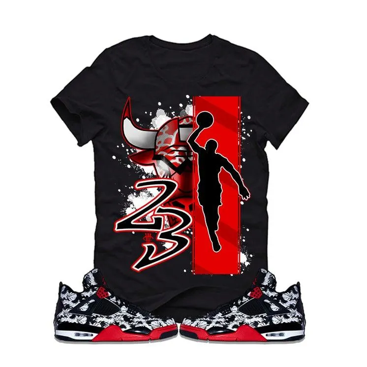 Air Jordan 4 Tattoos Black T (BULL THEME)