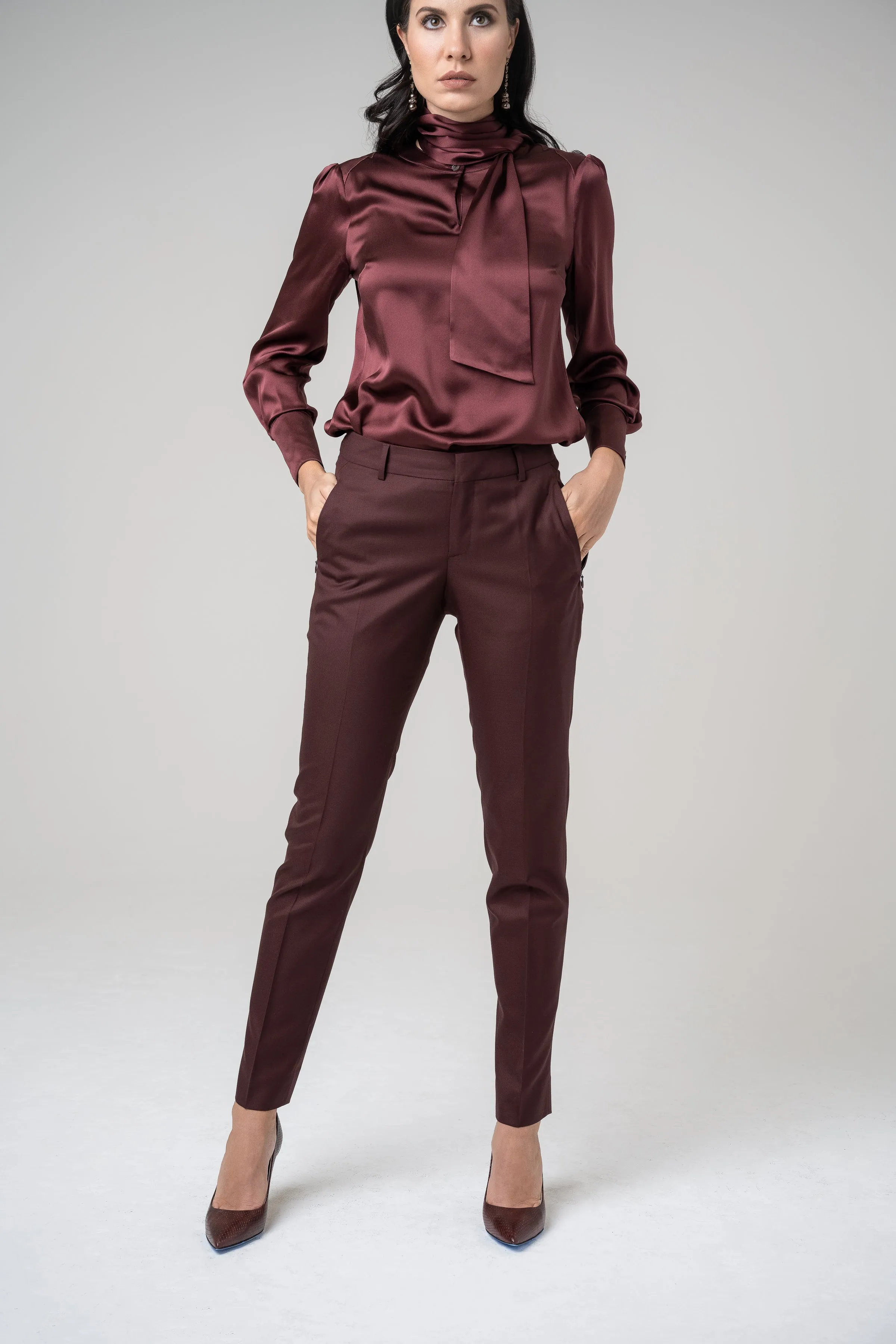 Ankle Pant - Burgundy