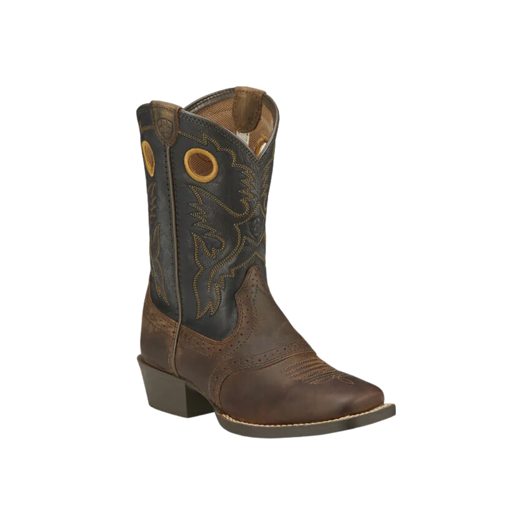 Ariat Kid's Heritage Roughstock Western Distressed Brown Boots