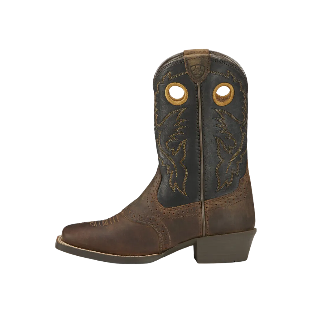 Ariat Kid's Heritage Roughstock Western Distressed Brown Boots