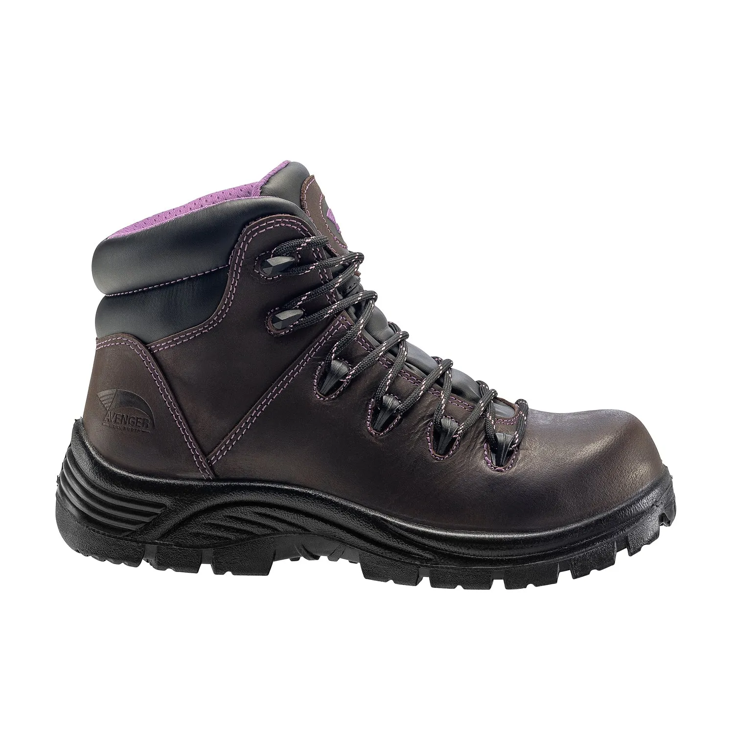 Avenger Womens Framer Mid Brown Leather Work Boots