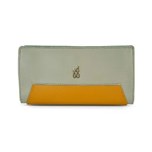 Baggit Women's Faux Leather Wallet (Mint Green)