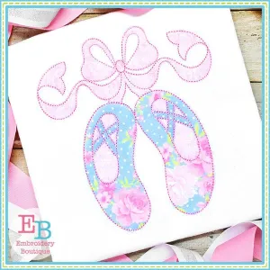 Ballet Shoes with Big Bow Bean Applique