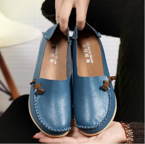 Big Size Soft Multi-Way Wearing Pure Color Flat Loafers