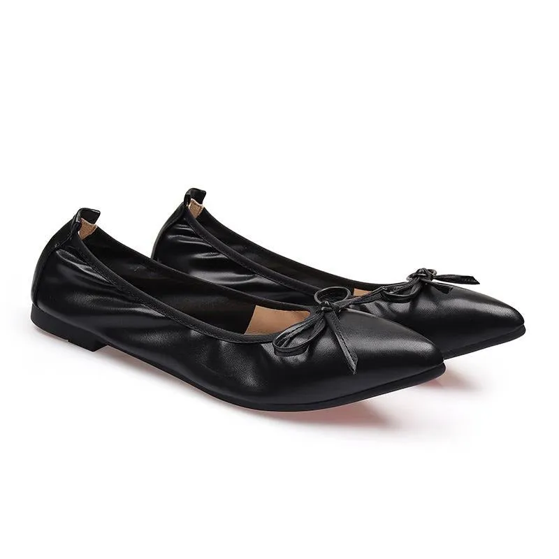 Bow Decor Pointed Toe Ballet Flats