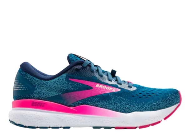 Brooks Ghost 16 GTX Ladies Running Shoe (Moroccan Blue/Pink/Yellow)