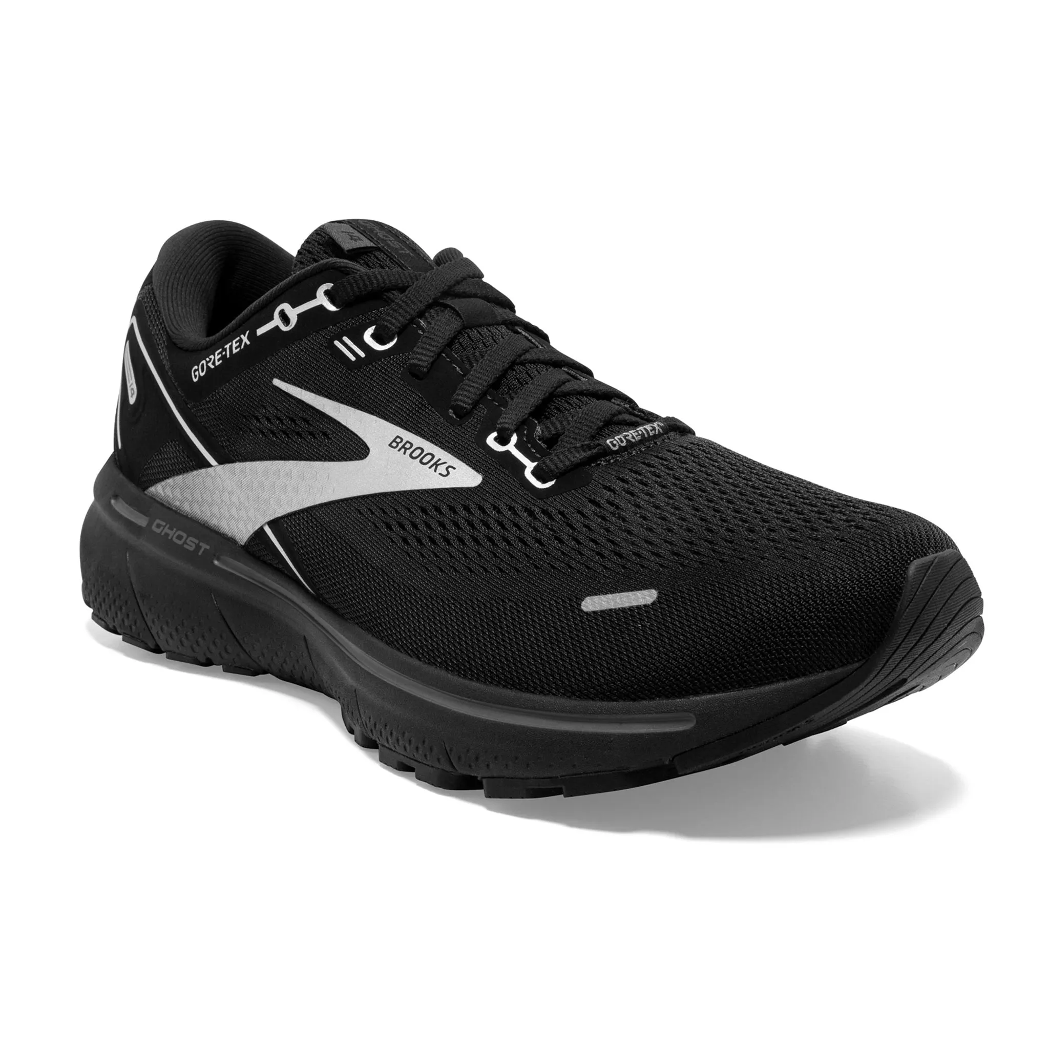 Brooks Mens 110368 020 Ghost 14 GTX Black Ebony Cushion Neutral Waterproof Running Shoes