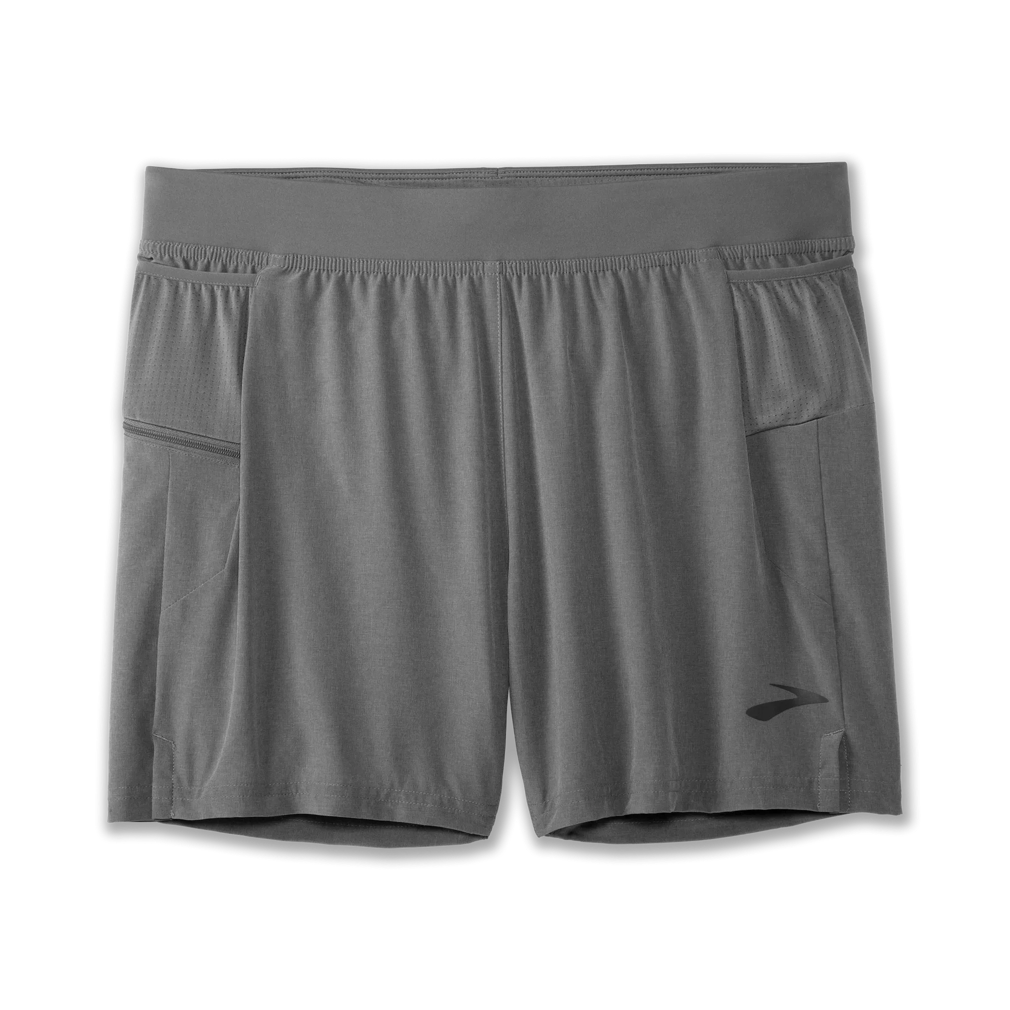 Brooks | Sherpa 5" 2-in-1 Short | Men's | Heather Charcoal