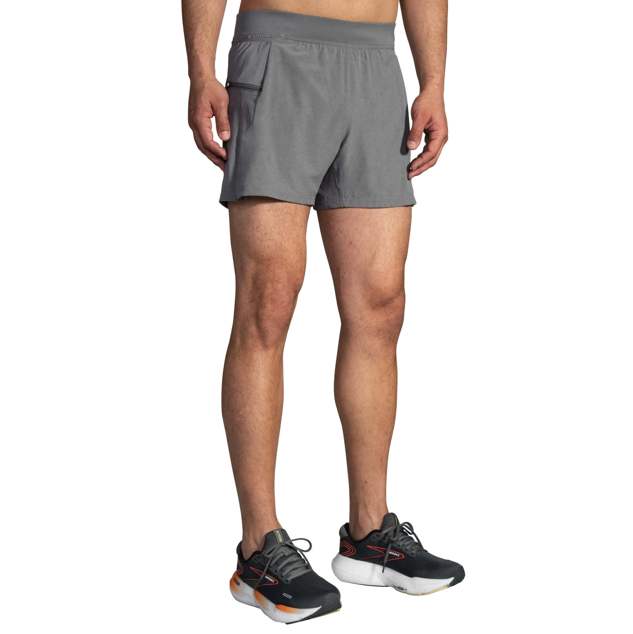 Brooks | Sherpa 5" 2-in-1 Short | Men's | Heather Charcoal