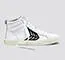 CATIBA High Off White Leather Black Logo Sneaker Women