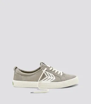 CATIBA Low Cloud Grey Suede Ivory Logo Sneaker Men