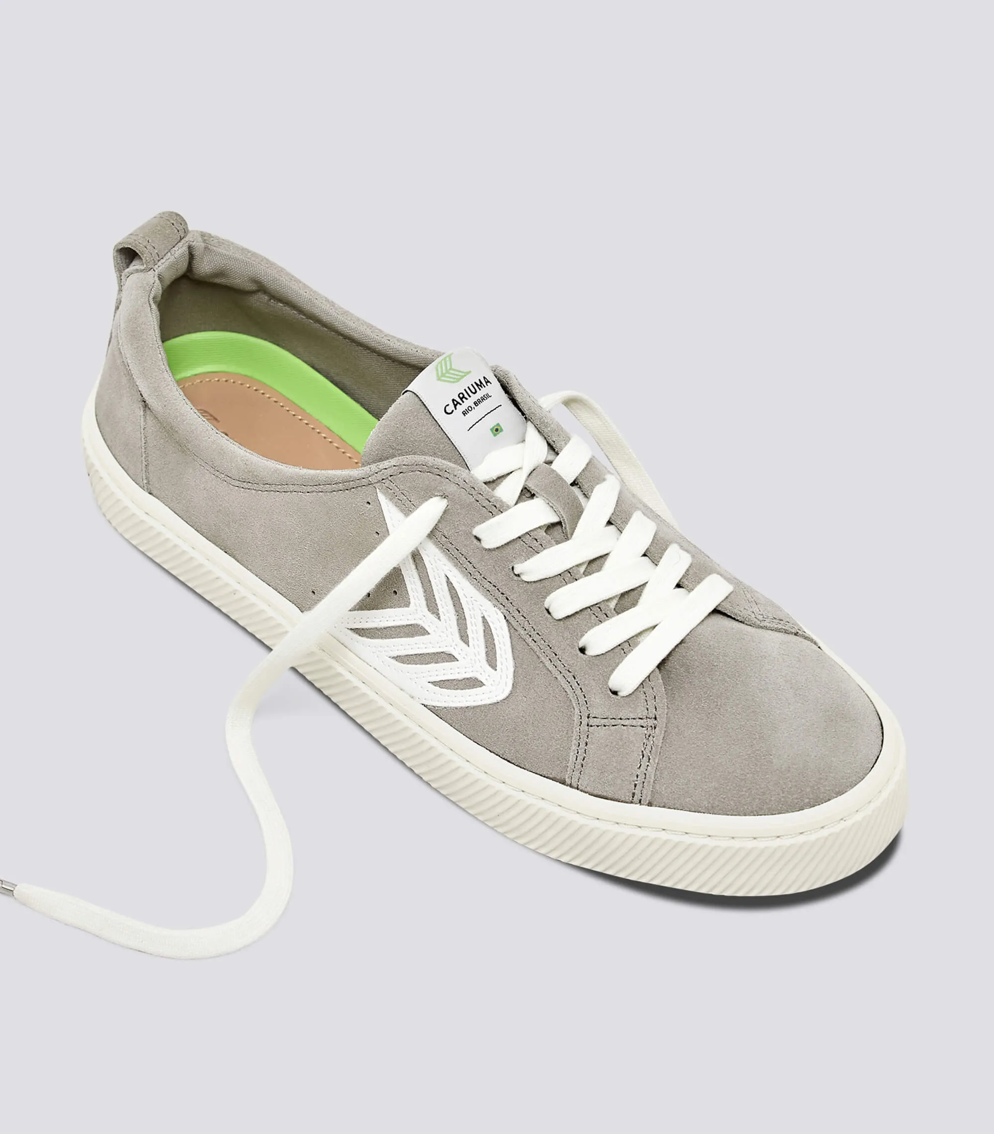 CATIBA Low Cloud Grey Suede Ivory Logo Sneaker Men