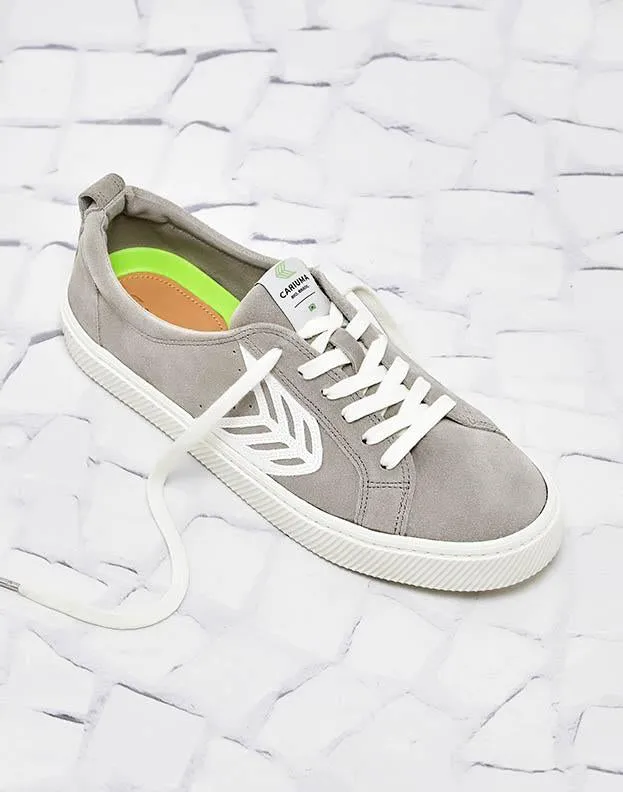 CATIBA Low Cloud Grey Suede Ivory Logo Sneaker Men