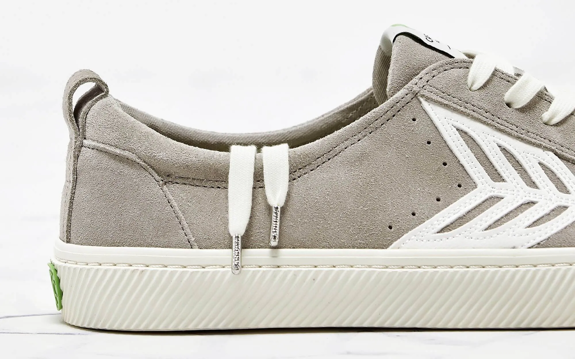 CATIBA Low Cloud Grey Suede Ivory Logo Sneaker Men