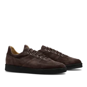 Chocolate Brown Suede Leather Roamer Sneakers