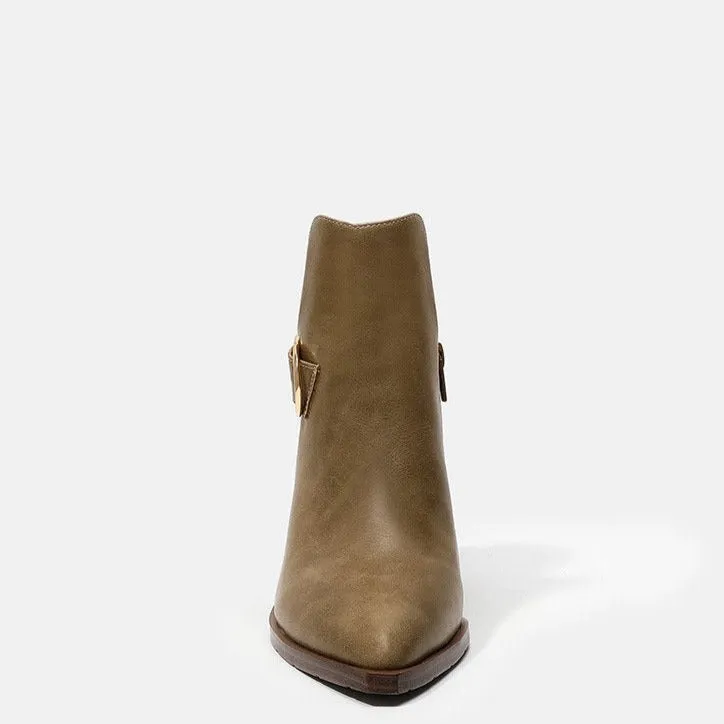 Chunky Heel Pointed Toe Chelsea Boots