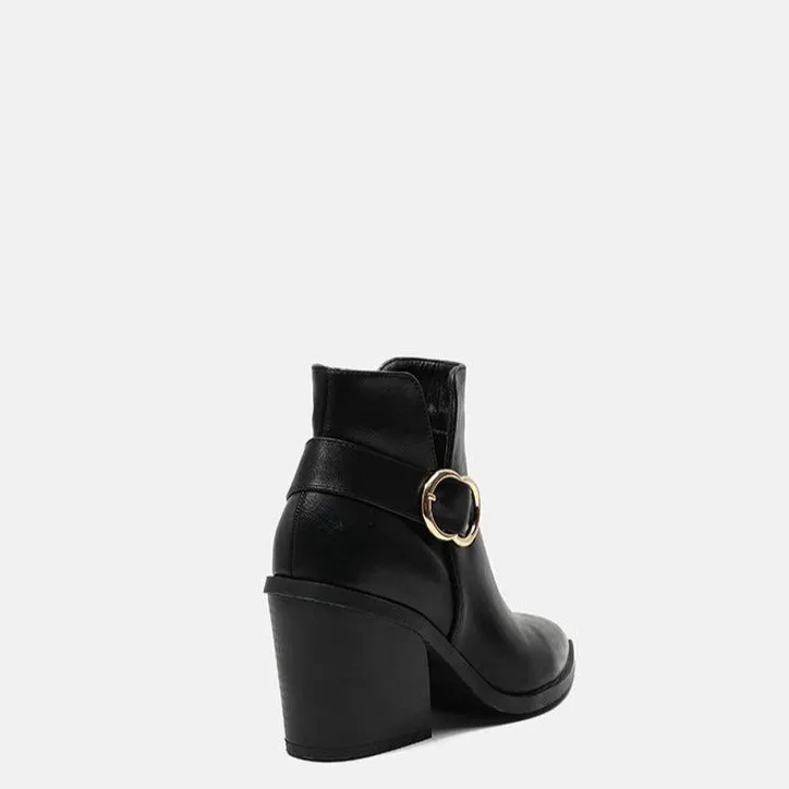 Chunky Heel Pointed Toe Chelsea Boots