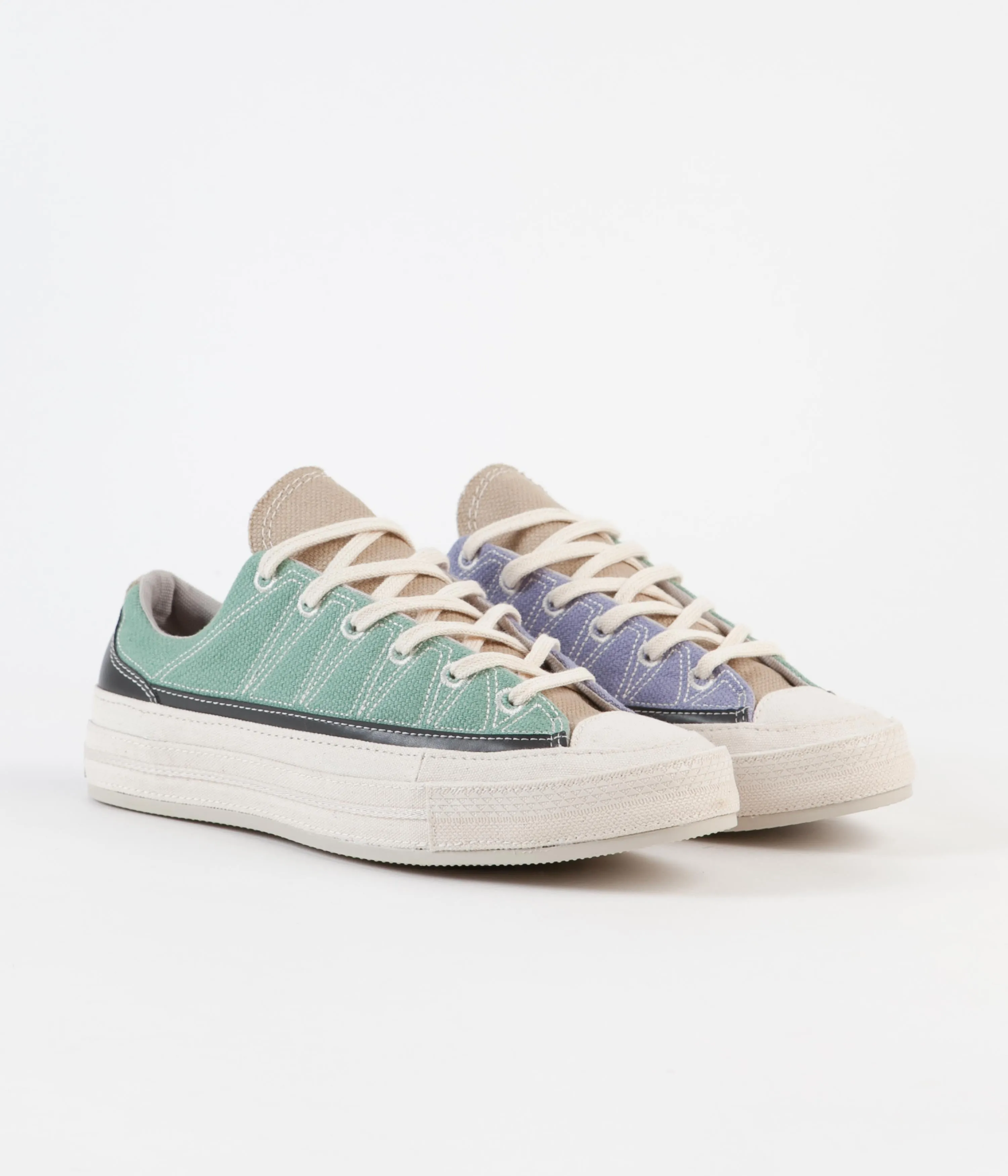 Converse Chuck 70 Ox Cozy Granola Shoes - Cool Sage / Slate Lilac