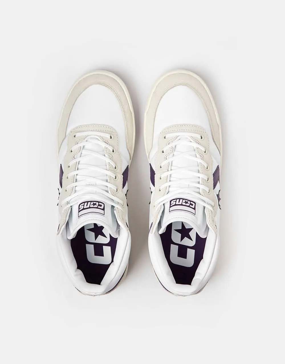 Converse Fastbreak Pro Skate Shoes - White/Vaporous Grey/Purple