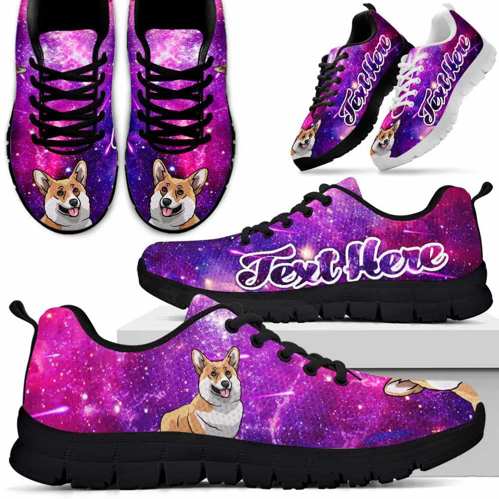 Custom Name Corgi Sneaker, Galaxy Corgi Dog Lovers Sneakers Running Shoes Gift Men Women, Best Running Shoes