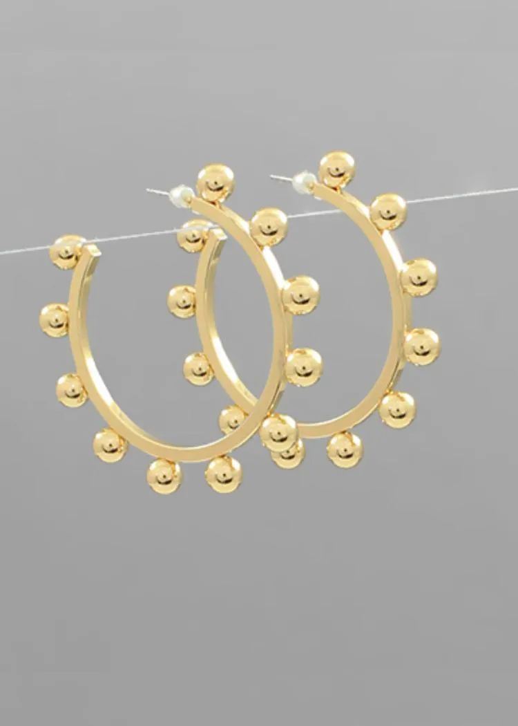 Daniella Studded Hoops - Gold