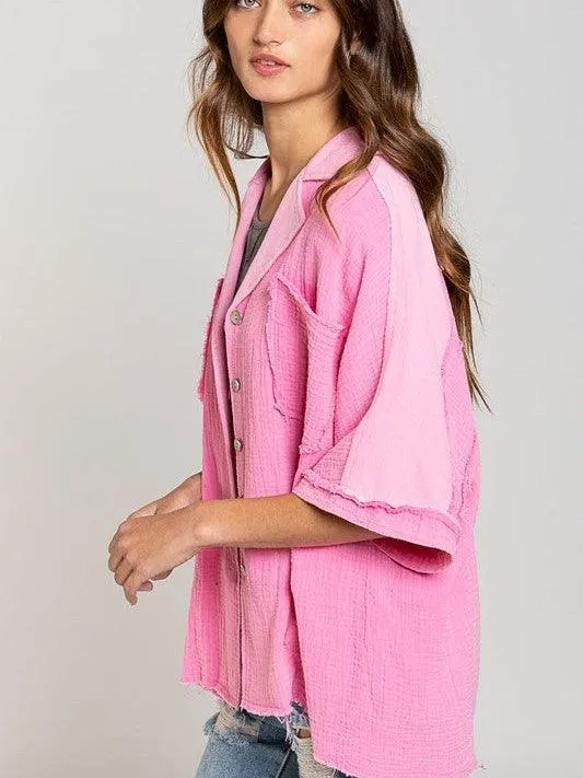 Double Bubble Oversized Short Sleeve Shirt