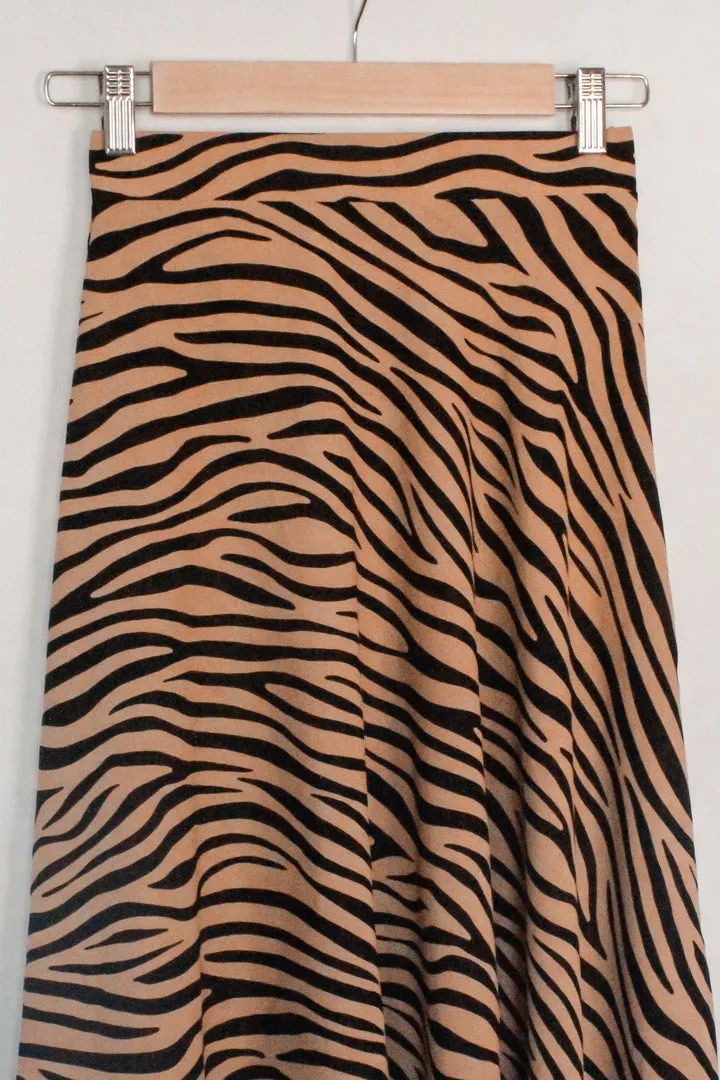 Fearless Zebra Midi Skirt