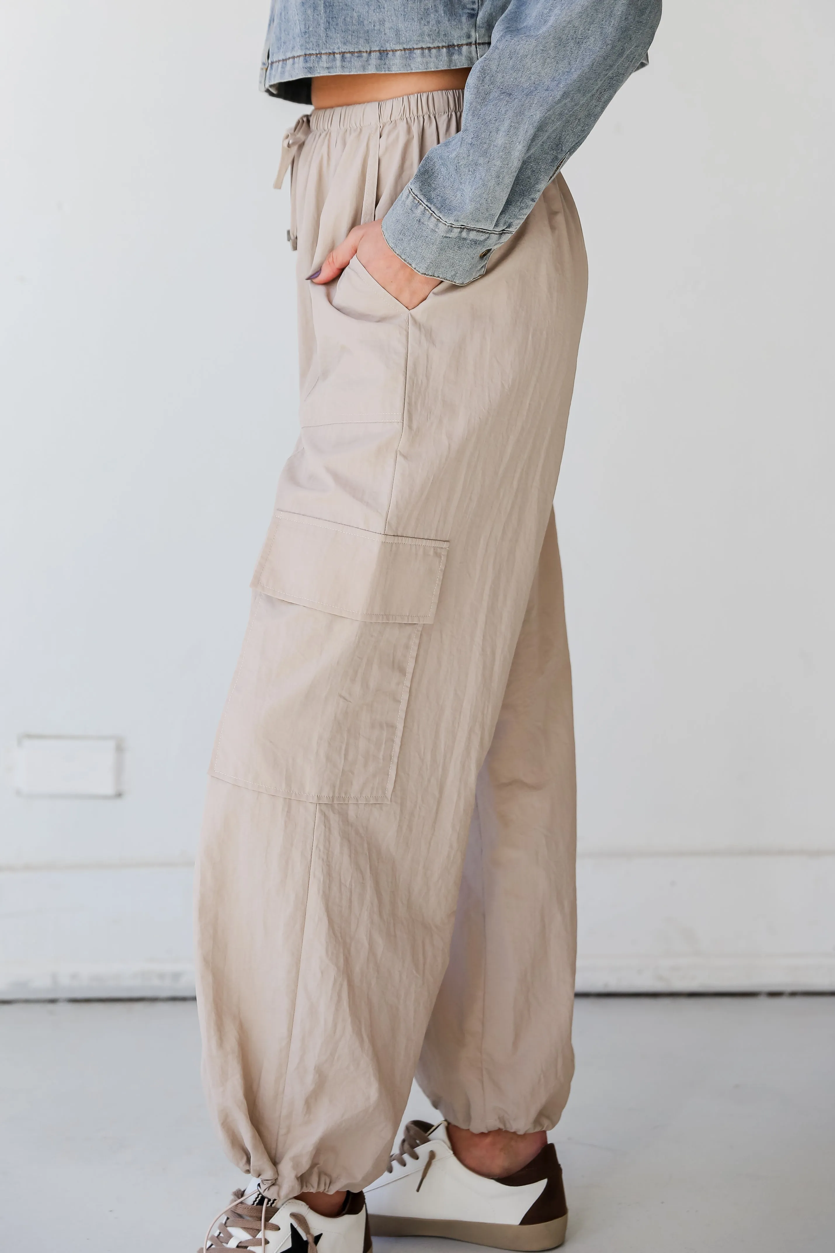 FINAL SALE - Stunning Desire Taupe Cargo Pants