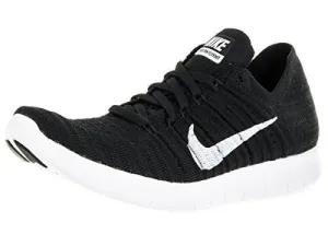 Free Rn Flyknit Black/White Running Shoe 8 US