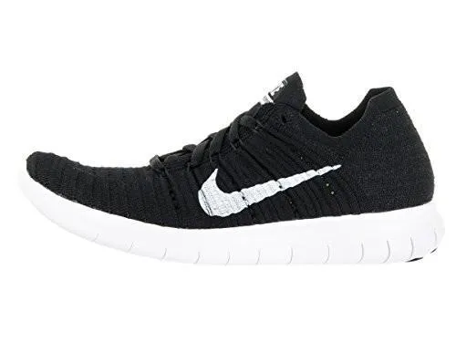 Free Rn Flyknit Black/White Running Shoe 8 US