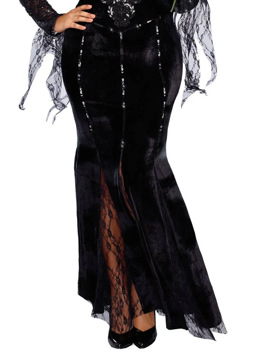 Frightfully Beautiful Plus Size Womens Morticia Halloween Costume