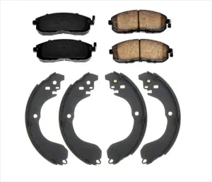 Front Brake Pads & Rear Organic Brake Shoes for Nissan Versa 07-12 Cube 09-13