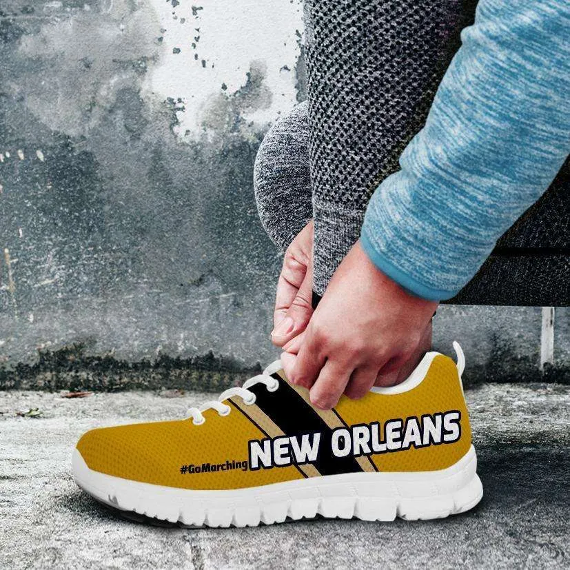 #GoMarching New Orleans Fan Mesh Fabric Running Shoes