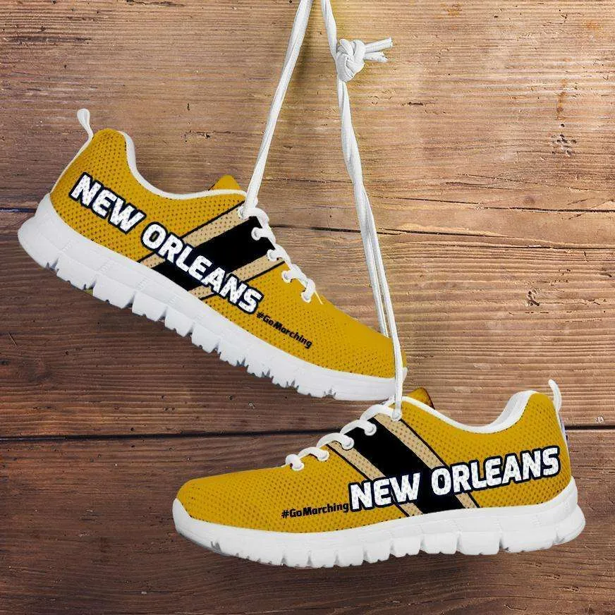 #GoMarching New Orleans Fan Mesh Fabric Running Shoes