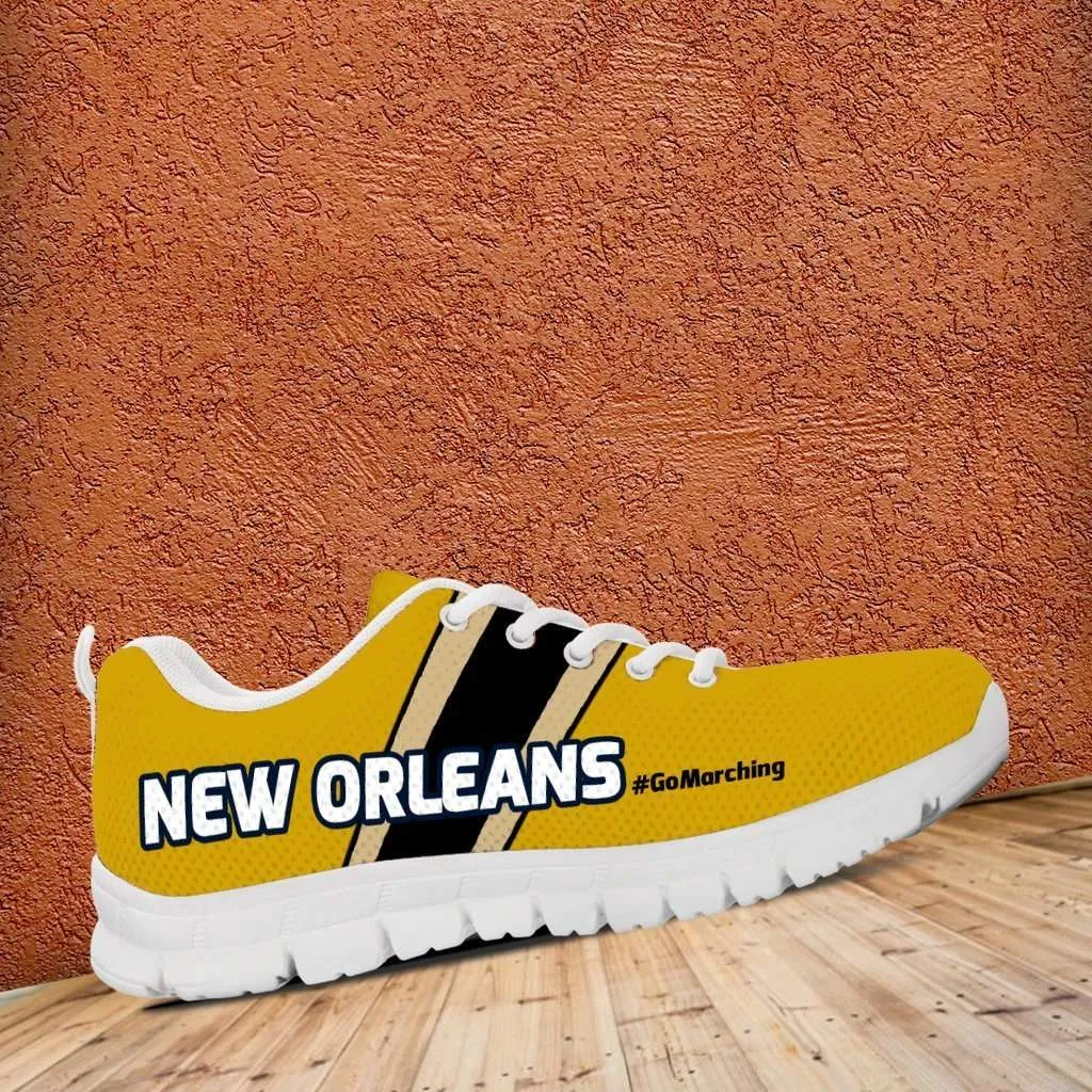 #GoMarching New Orleans Fan Mesh Fabric Running Shoes