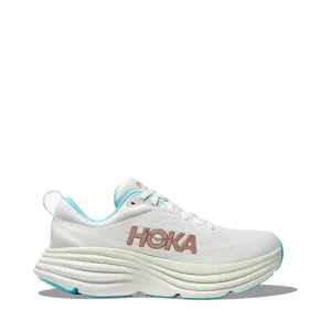 Hoka Women's Bondi 8 Running Sneaker in Frost/Rose Gold