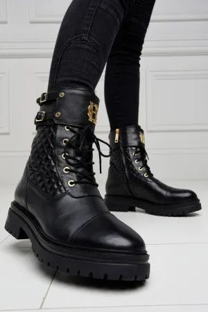 Holland Cooper Camden Biker Boot in Black