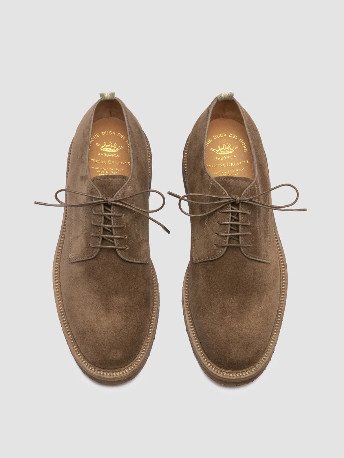 HOPKINS CREPE 115 - Brown Suede Derby Shoes