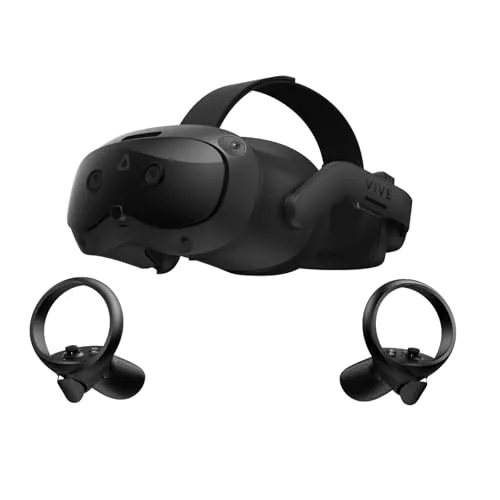 HTC Vive Focus Vision Bundle pre-Order Includes DisplayPort Compatible Wired Streaming Kit and Game Pack — Mixed Reality and PC VR Headset   Controllers