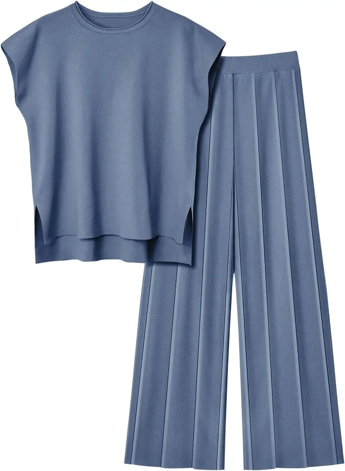 Ice Silk Tank Top & Wide-Leg Pants Summer Outfit