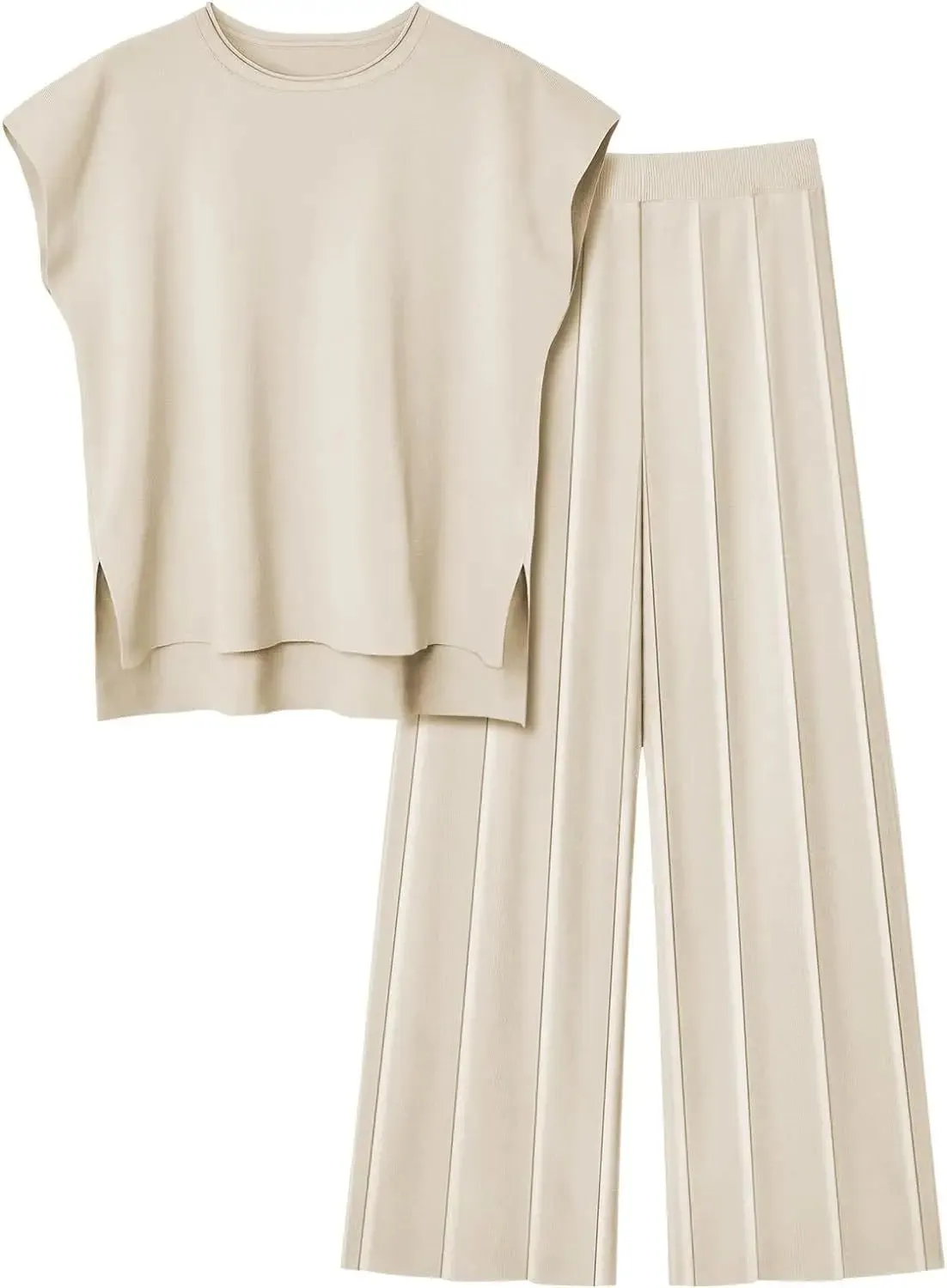 Ice Silk Tank Top & Wide-Leg Pants Summer Outfit