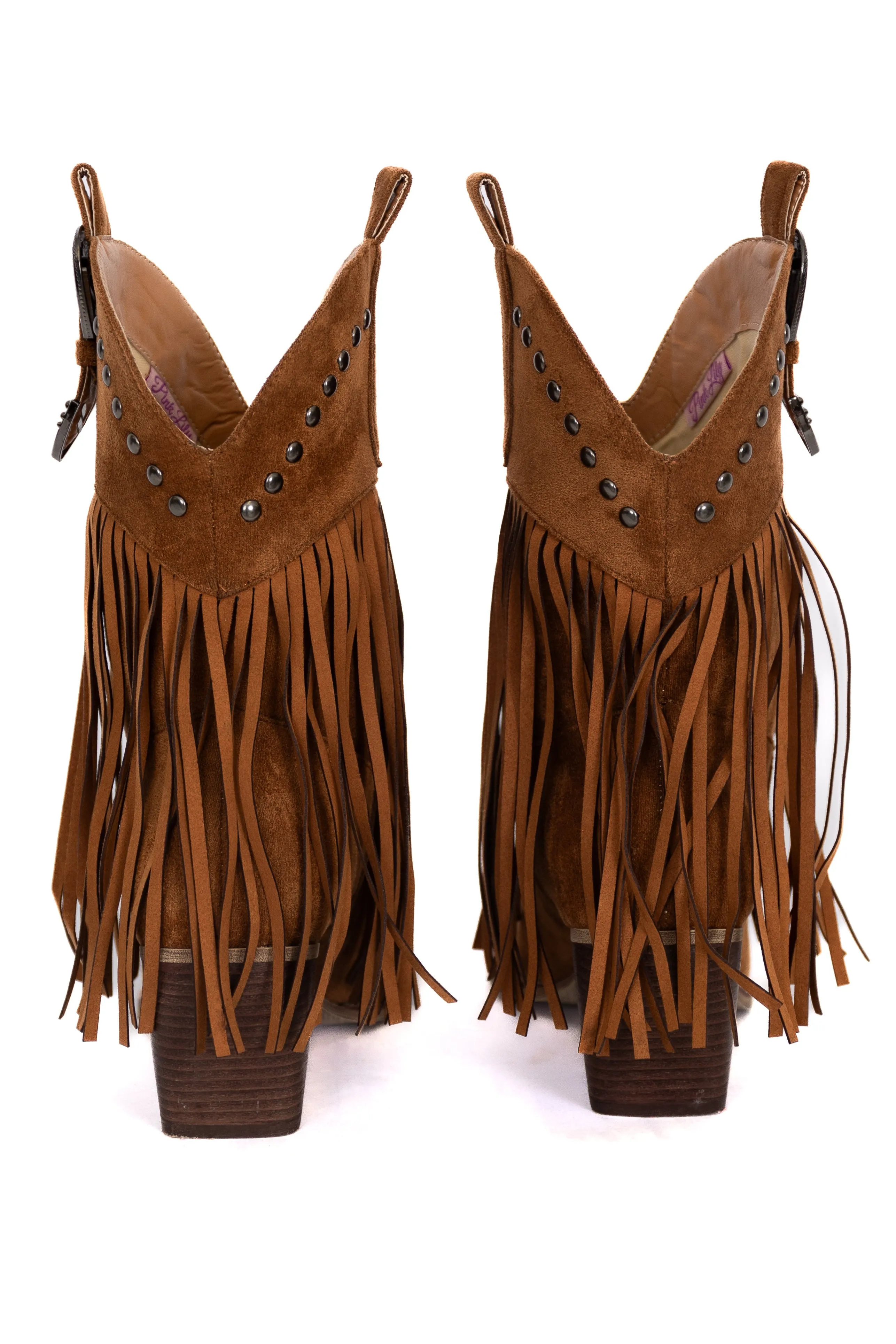 Jayde Camel Fringe Booties FINAL SALE