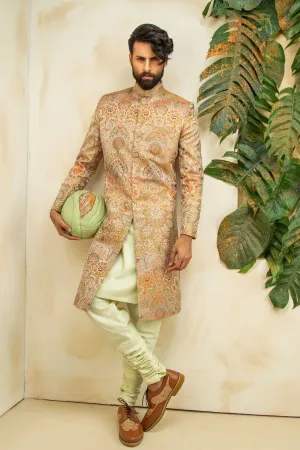 Kimkhab Geomatrical Pattern Sherwani